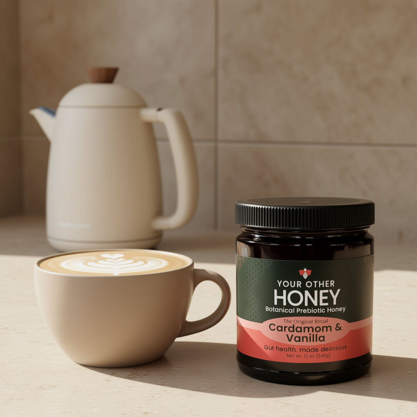Your Other Honey on a countertop 